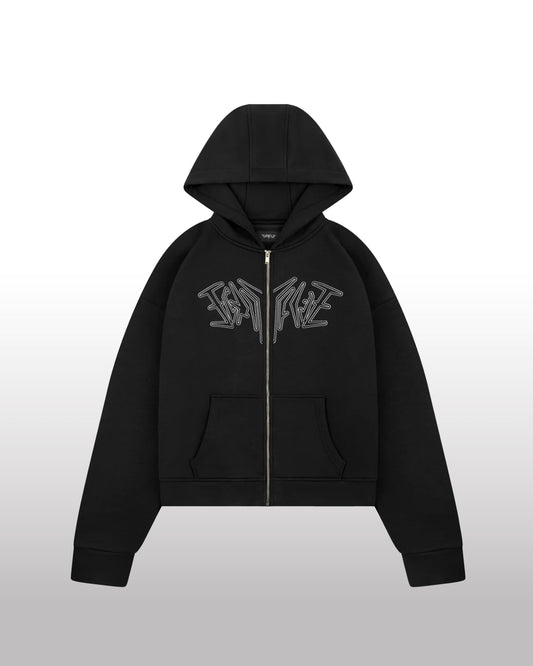 FORTYFIVE Zip Hoodie Black